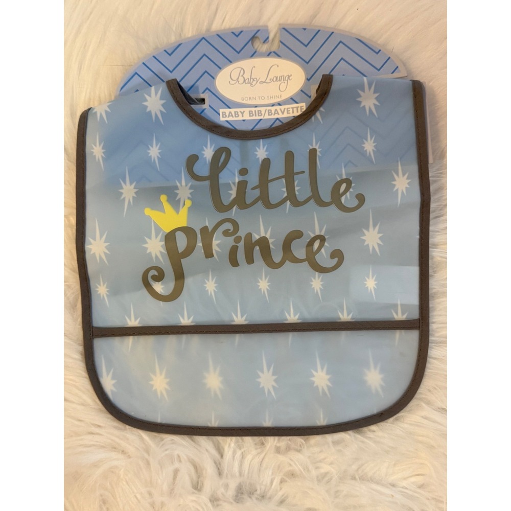Baby Lounge Little Prince Blue Starburst Water Resistant PEVA Bib 265481-1801